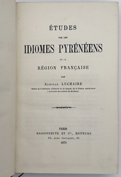 [PYRÉNÉES]. LUCHAIRE (Achille). ÉTUDES SUR...