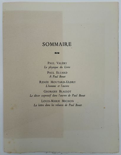 [BONET]. VALÉRY (P.) - ÉLUARD (P.) - MOUTARD-ULDRY...