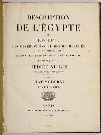 DESCRIPTION DE L'ÉGYPTE, OU RECUEIL DES OBSERVATIONS...