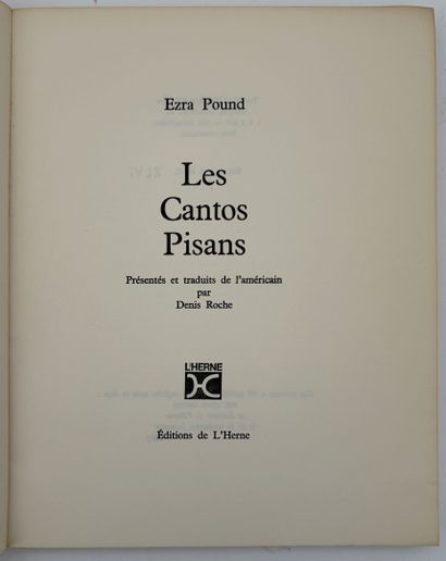 POUND (Ezra). CANTOS PISANS. Traduit par...