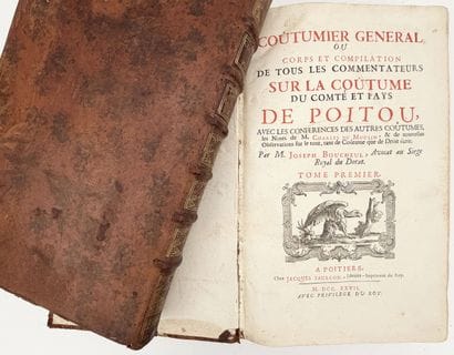 BOUCHEUL (Joseph). COUTUMIER GÉNÉRAL ou corps...