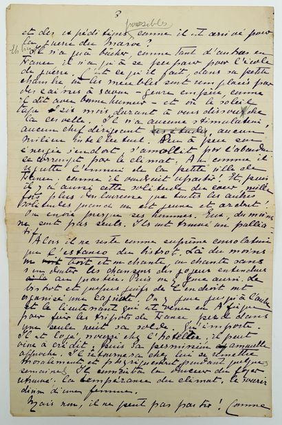 [AUTOGRAPHE]. HARRY (Myriam). MANUSCRIT AUTOGRAPHE...