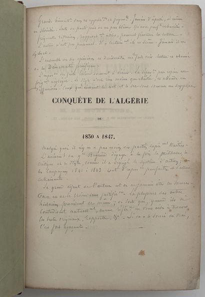 [ALGÉRIE]. MONT ROND (de). HISTOIRE DE LA...