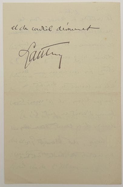 [AUTOGRAPHE]. LYAUTEY (Hubert, maréchal)....