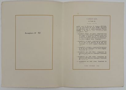 [ICART]. LOUYS (Pierre). CHRYSIS. P., [Charles...