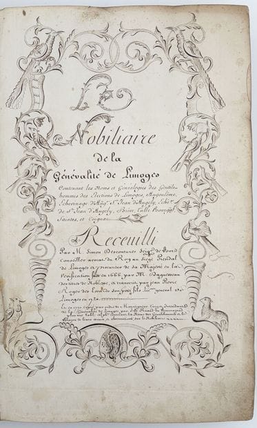 [GÉNÉALOGIE]. DES COUSTURES (Simon). LE NOBILIAIRE...