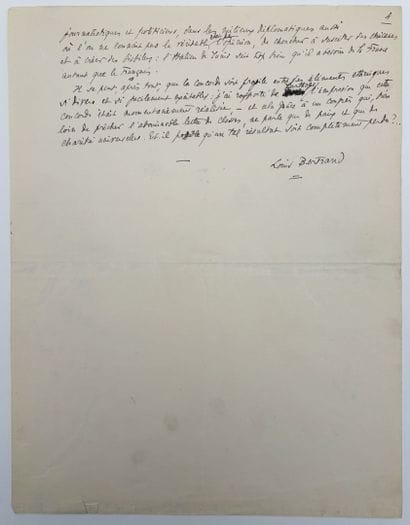 [AUTOGRAPHE]. BERTRAND (Louis). MANUSCRIT...