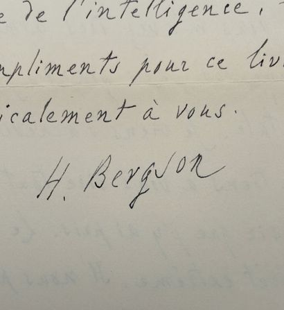 [AUTOGRAPHE]. BERGSON (Henri). LETTRE AUTOGRAPHE...