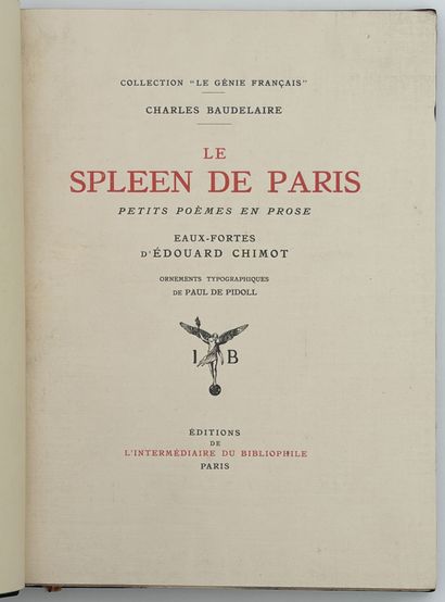 [CHIMOT]. BAUDELAIRE (Ch.). LE SPLEEN DE...