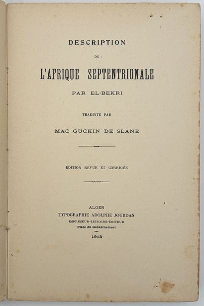 [ALGÉRIE]. ROBIN (Colonel). L'INSURRECTION...