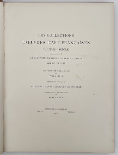 SEIDEL (Paul). LES COLLECTIONS D'OEUVRES...