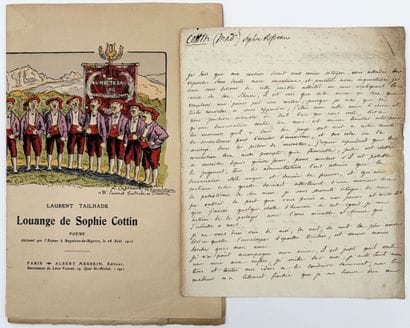 [AUTOGRAPHE]. COTTIN (Sophie, née Risteau)....
