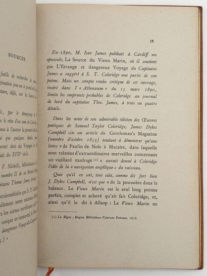COLERIDGE (Samuel Taylor). LA CHANSON DU...
