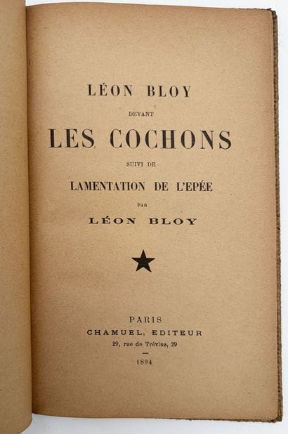 BLOY (Léon). LÉON BLOY DEVANT LES COCHONS...