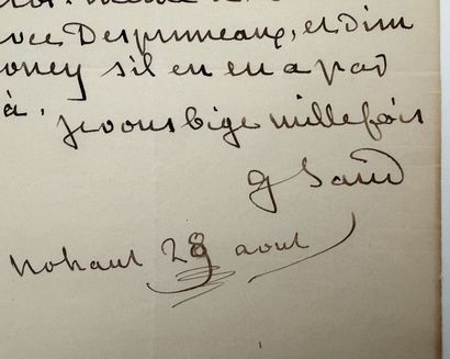 [AUTOGRAPHE]. SAND (George). BILLET AUTOGRAPHE...