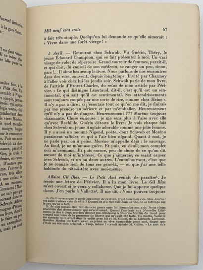 LÉAUTAUD (Paul). JOURNAL LITTÉRAIRE. P.,...