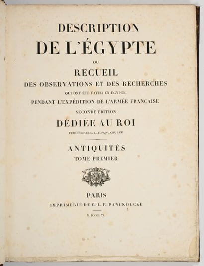 DESCRIPTION DE L'ÉGYPTE, OU RECUEIL DES OBSERVATIONS...