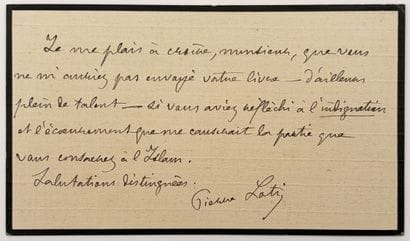 [AUTOGRAPHE]. LOTI (Pierre, pseudonyme de...