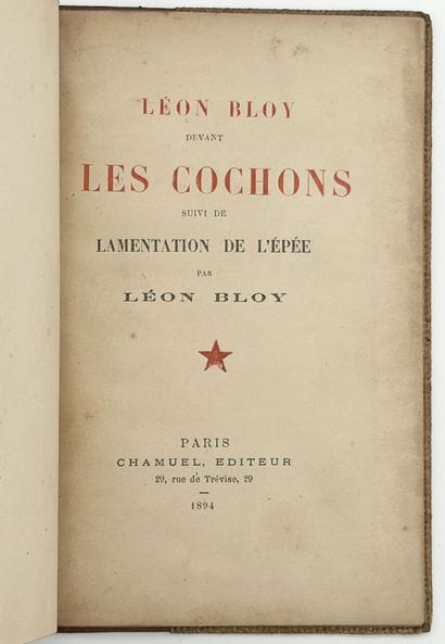 BLOY (Léon). LÉON BLOY DEVANT LES COCHONS...