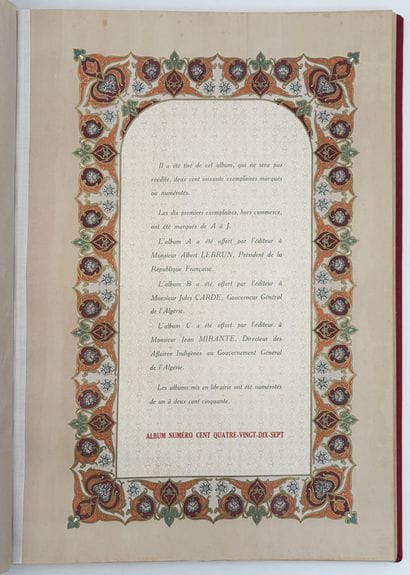 [ALGÉRIE]. MIRANTE (J.). ALBUM HISTORIQUE...