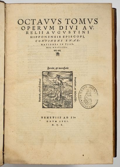 [PSAUMES]. SAINT AUGUSTIN. OCTAVUS TOMUS...