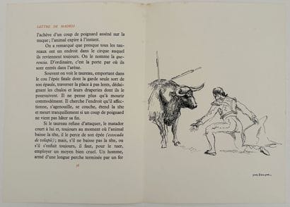 [BRAYER - TAUROMACHIE]. MÉRIMÉE (P.). LETTRE...