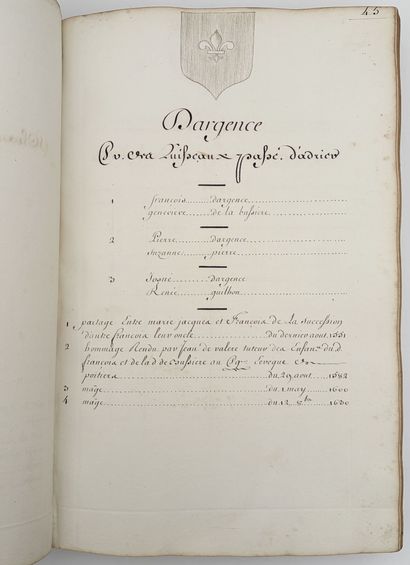 [GÉNÉALOGIE]. DES COUSTURES (Simon). LE NOBILIAIRE...