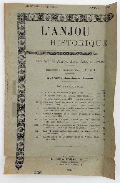[VENDÉE]. ROMAIN (Félix, comte de). SOUVENIRS...