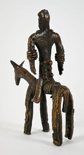Statuette depicting the god Harpocrates seated,...
