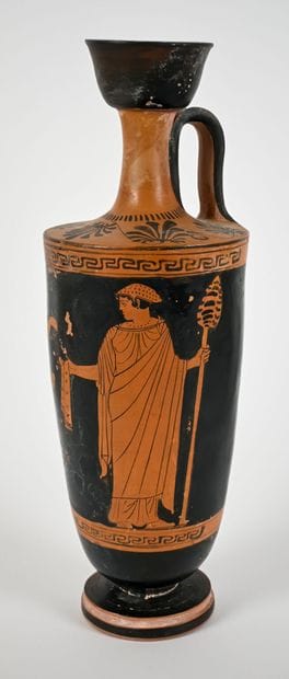 Red-figure lekythos whose body is decorated...