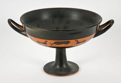Black-figure band-decorated vase, in the...