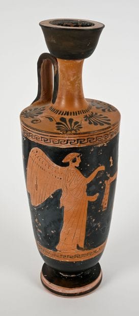 Red-figure lekythos whose body is decorated...