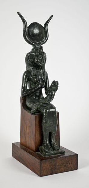 Statuette depicting the goddess Isis seated...