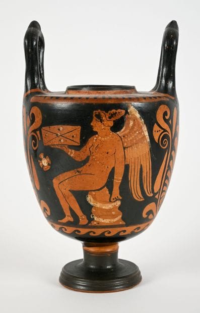 Red-figure gamikos lebes with upright handles,...