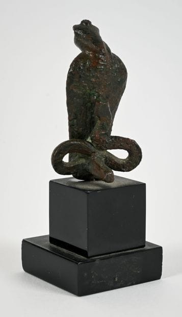 Uraeus, probably from a statue
Bronze 
Egypt,...