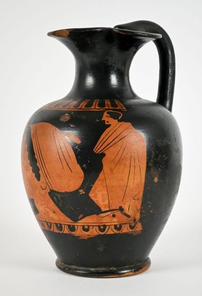 Red-figure oenochoe decorated with a female...