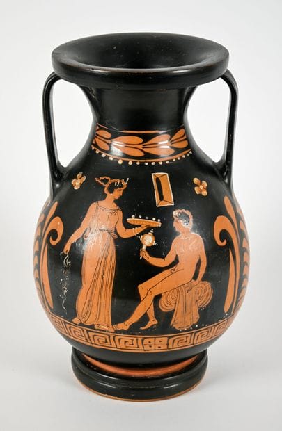 Red-figure pelike with one side decorated...