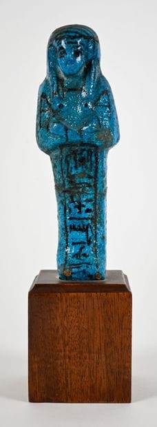 Mummy-shaped ushabti whose body is painted...