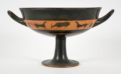 Black-figure band-decorated vase, in the...