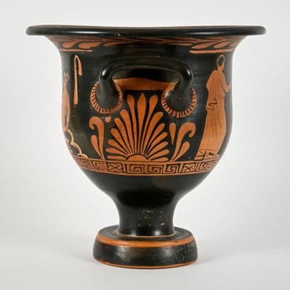 Red-figure bell-shaped krater.
Side A: Scene...