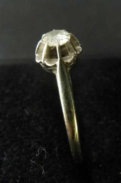 Bague solitaire diamant taille ancienne,...