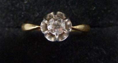 Bague solitaire diamant taille ancienne 0,10...