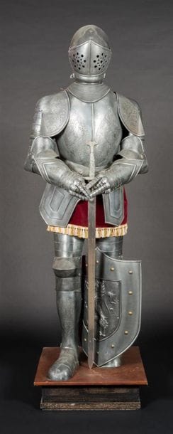 Armure moderne de chevalier en métal. 
H...