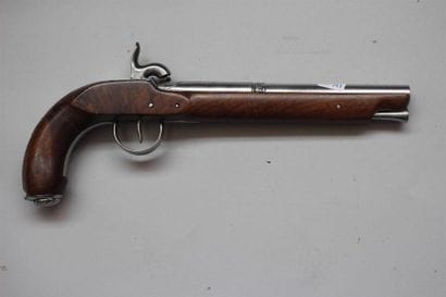 Grand inusuel pistolet à coffre et à percussion,...