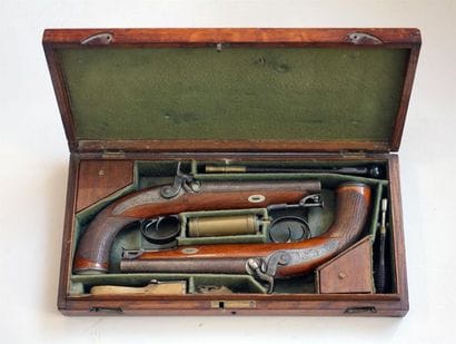 Belle paire de pistolets « Howda » doubles...