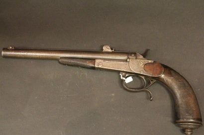 Grand pistolet de tir monocoup basculant...
