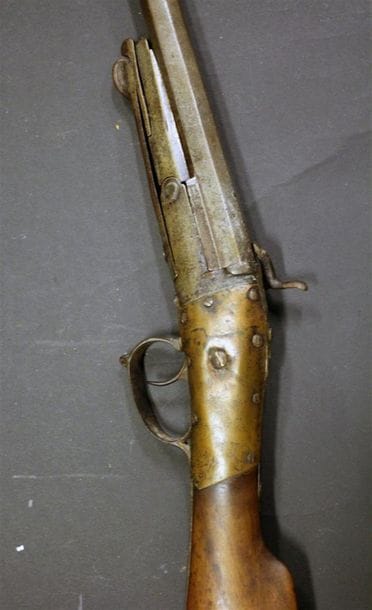 Fusil monocoup calibre 12 à broche, ouverture...