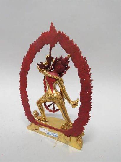 Sujet en bronze doré représentant Sarvabouddhadakini...