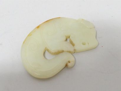 Sujet en jade blanc représentant un tigre.
Style...