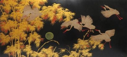 Van Ha TRAN (1911-?)
Vol d'échassiers
Laque...